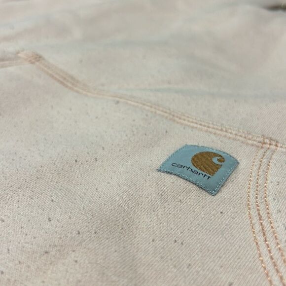 🔥🔥 CARHARTT Light Pink Quarter Zip HOODIE Sweatshirt - Youth Sz L / Women Sz M - Picture 10 of 10